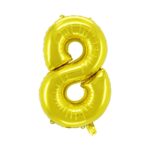 Cijferballon goudkleurig - 32 cm - 8