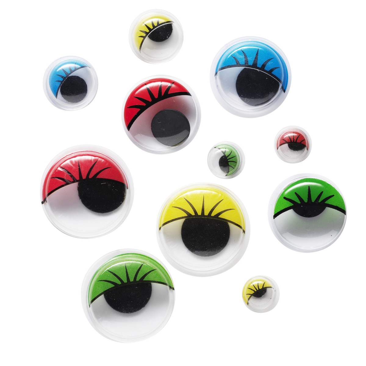 Wiebelogen - 5 tot 15 mm - kleurenmix met wimpers