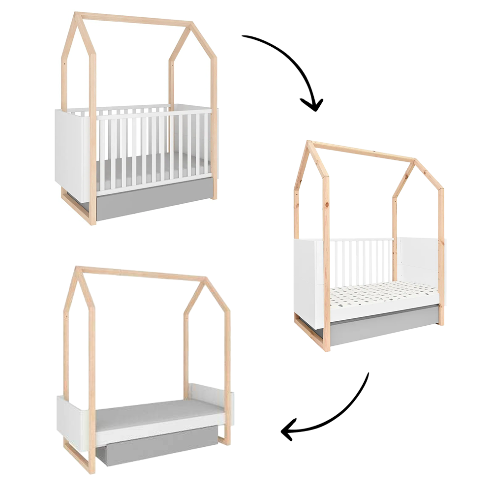 Meegroei Ledikant Pinette 70x140 Meegroei Ledikant Pinette 70x140 - Afbeelding 1
