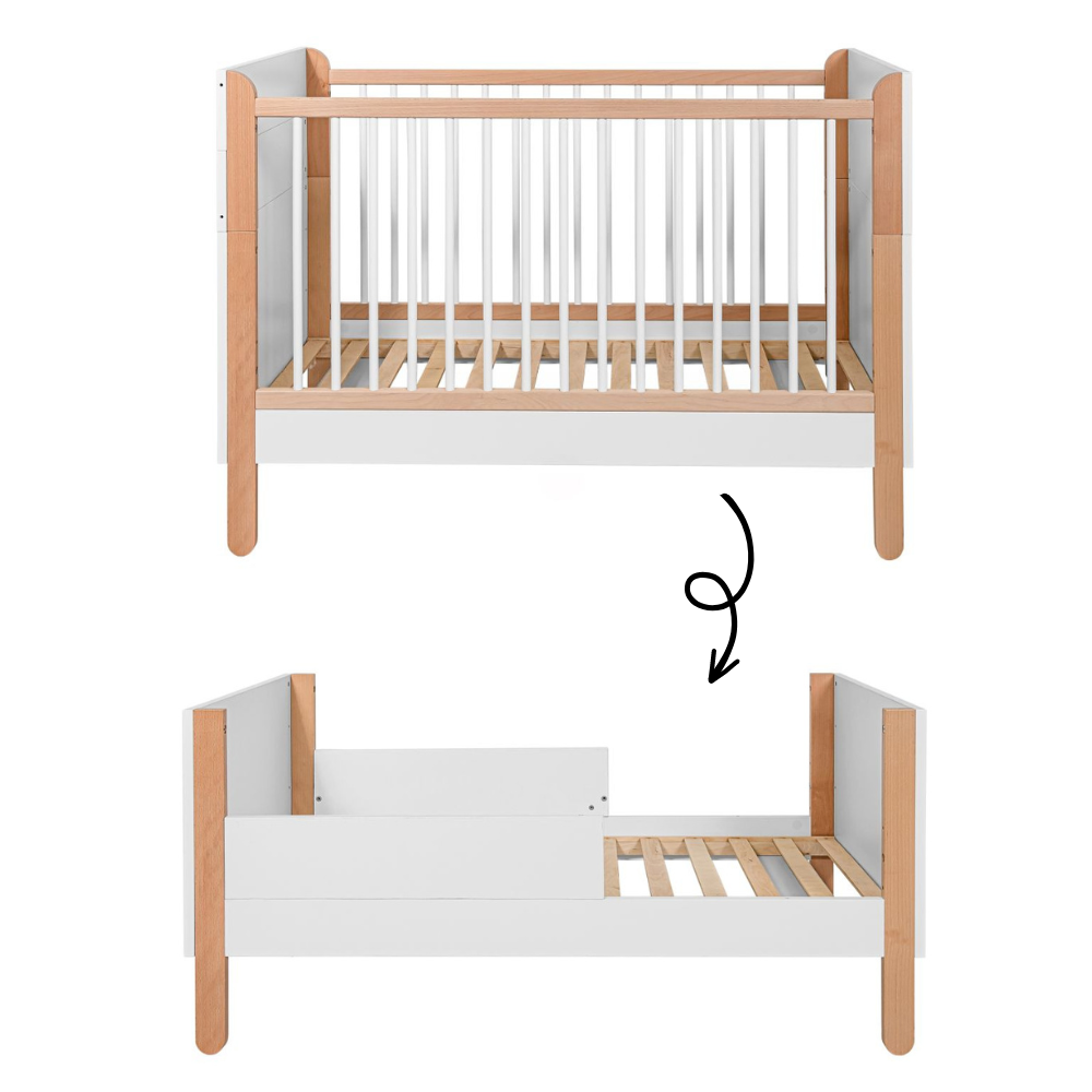 Meegroei Ledikant Ratata Offwhite Beech 60x120 Meegroei Ledikant Ratata Offwhite Beech 60x120 - Afbeelding 1