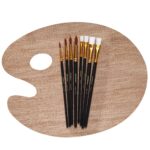 Houten palet met 8 penselen