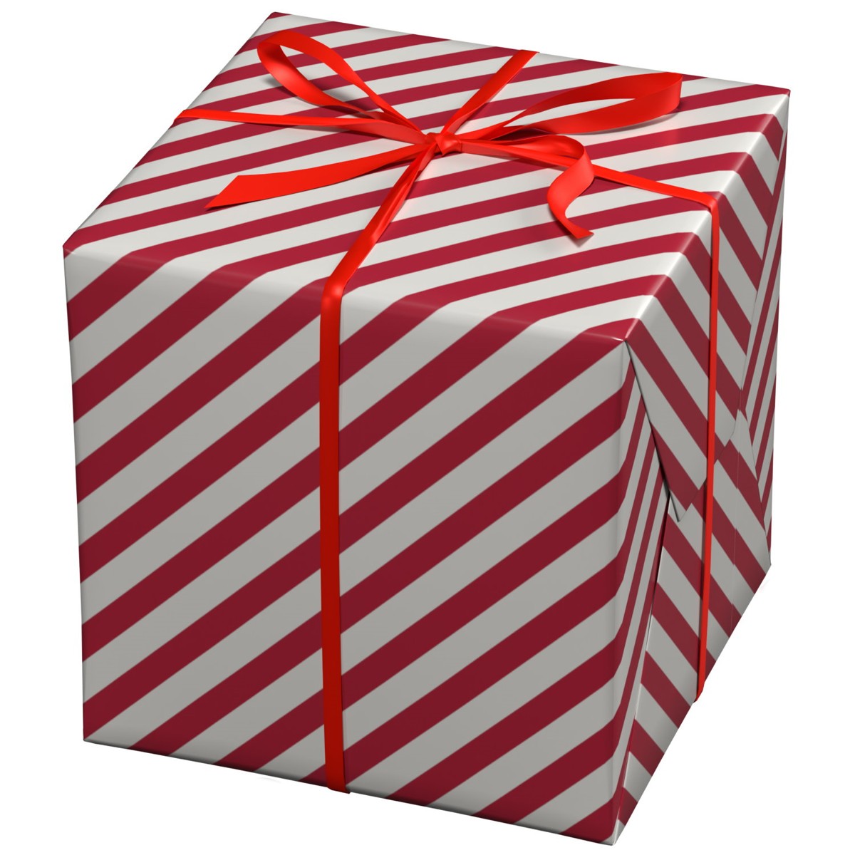 Cadeaupapier - 10 meter - wit/rode strepen Cadeaupapier - 10 meter - wit/rode strepen - Afbeelding 1