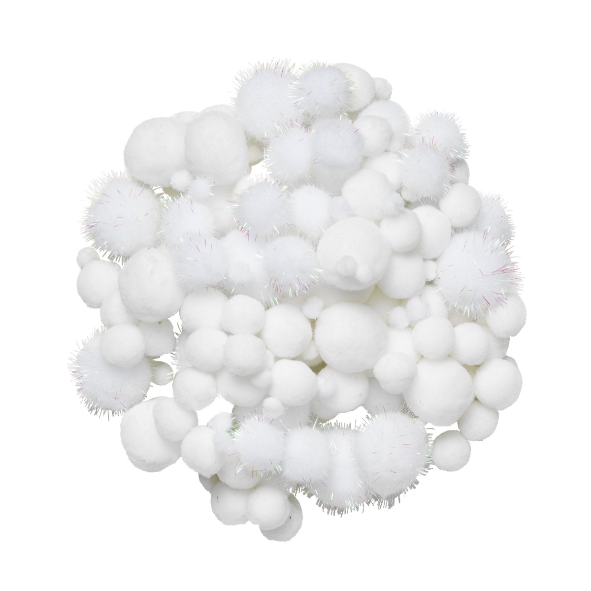 Pompons - 150 stuks - wit Pompons - 150 stuks - wit - Afbeelding 1