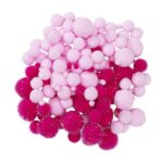 Pompons - 150 stuks - roze