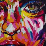 Diamond painting kit - 40x60 cm - kleurrijk gezicht
