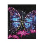 Diamond painting kit - 33x40 cm - vlinder lichtgevend
