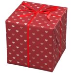 Cadeaupapier - 10 meter - rood/hartjes