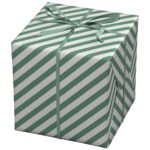 Cadeaupapier - 10 meter - wit/groen strepen