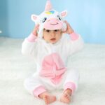 Mini Fashion™ – Dieren Dromenland – Kinder Dieren Onesie Witte Eenhoorn / 120 (30-36 maanden) | Educatief Speelgoed