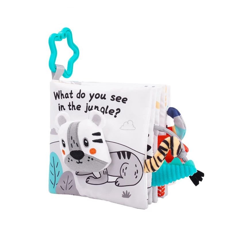 7_7c81906a-633f-48a3-a435-3fd6feb69b22 Soft Sensory Book– Voelen&Ontdekken– Baby Boekje Jungle | Educatief Speelgoed - Afbeelding 1