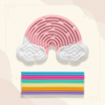 FidgetFrost– Speels&Zacht– Siliconen Busy Board Roze wolk | Educatief Speelgoed