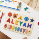 Woods™ - Geef een blijvende herinnering! - Gepersonaliseerde puzzel Vormen&Cijfers - Gekleurd | Educatief Speelgoed