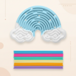 FidgetFrost– Speels&Zacht– Siliconen Busy Board Blauwe wolk | Educatief Speelgoed