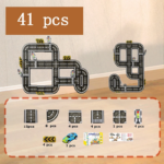 MagnetoTrack– Creatief&Speels– Magnetische tegels Autoset Op de weg (M) - 41 stuks | Educatief Speelgoed