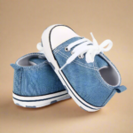 BabyStride– Ademend&Flexibel–'Eerste stapjes'Sneakers Denimblauw / 12 ( 6–12 maanden) | Educatief Speelgoed