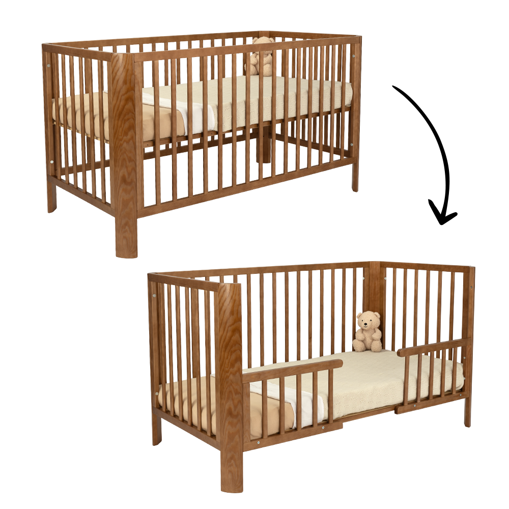 Meegroei Ledikant Novi at Home® Florine 70x140 Walnut (Ronde Hoek) - Afbeelding 1