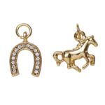 Charm Series hangers - hoefijzer/paard goudkleurig