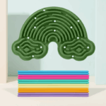 FidgetFrost– Speels&Zacht– Siliconen Busy Board Groene wolk | Educatief Speelgoed