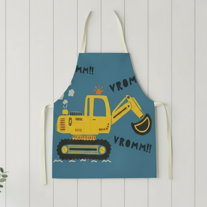 9_969e082c-7e99-4a08-9886-35e06afbc8f9 MiniChef™ – Speels&Vlekwerend– Kinder Schort S (2-5 jaar) / Gele graver | Educatief Speelgoed - Afbeelding 1