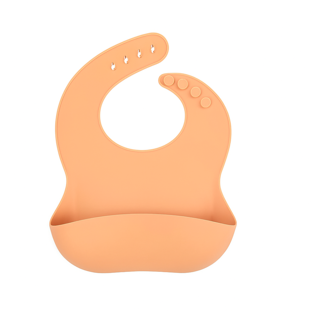 Apricot_67566bbe-15d4-4699-9b47-5f0f2f56fddd Mess Catcher– Geen Geknoei – Siliconen Slabbertje Abrikoos | Educatief Speelgoed - Afbeelding 1