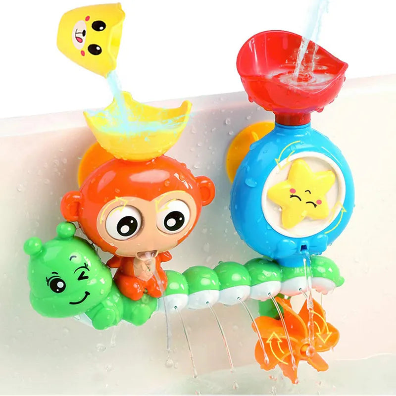 Baby-Bath-Toy-Wall-Sunction-Cup-Track-Water-Games-Children-Bathroom-Monkey-Caterpilla-Bath-Shower-Toy Bath Buddies™ - Magische Bad Speelgoed - Dierenpret in bad | Educatief Speelgoed - Afbeelding 1