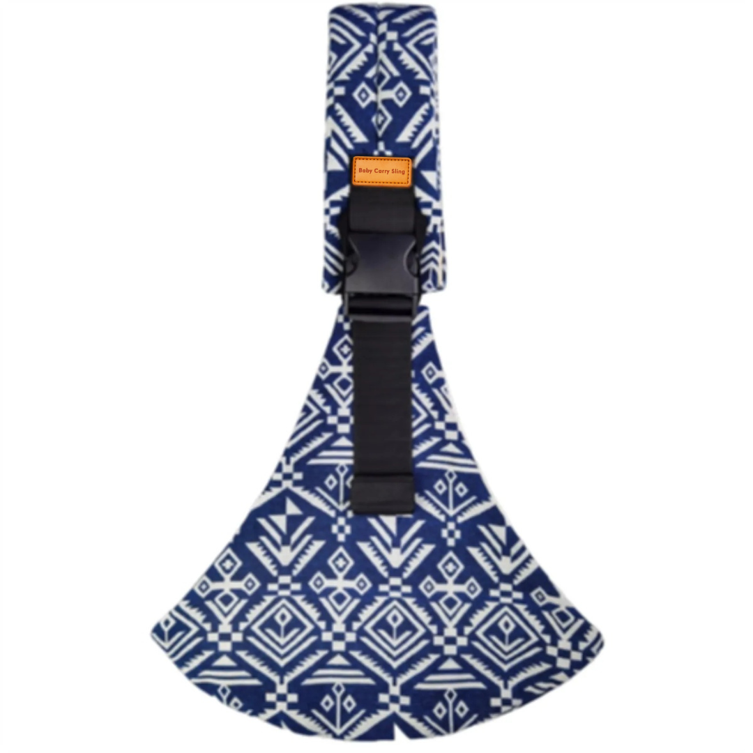 BluePattern-BabyCarrySling Baby Carry Sling™ - Verstelbare draagzak - Heupdrager Blauw Patroon | Educatief Speelgoed - Afbeelding 1