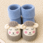Mini Fashion™ - Warm&Zacht - Anti Slip Sokken Hert - Blauw / 19 (6-9 maanden) | Educatief Speelgoed