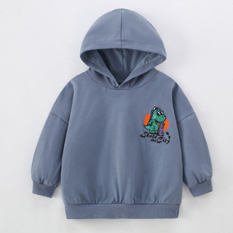 Blue_9dec61bf-96f7-4ad5-9e40-761334766c61 DinoStyle– Warm&Ademend– Hoodie met Triceratops Print Blauw / 100 (3–4 jaar) | Educatief Speelgoed - Afbeelding 1