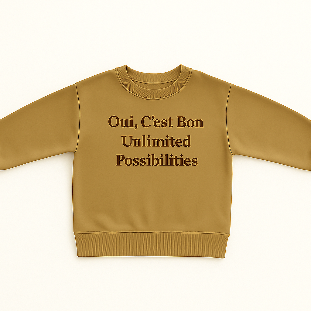 ChatGPT_Image_Jul_1_2025_08_13_57_AM Mini Fashion™ -"Oui, C'est bon."- Sweater Chai Crème / 110 | Educatief Speelgoed - Afbeelding 1