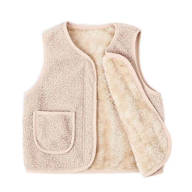 Children-s-Vest-Winter-Lambswool-Waistcoat-Baby-Keep-Warm-Coat-Autumn-Winter-Clothes-Kids-Boys-Girls.jpg_640x640_1b53a43e-c478-48a5-a571-4fbf9c0a04bc Mini Fashion™ - Gilet Lamswol look Wit / 150 (7-8 jaar) | Educatief Speelgoed - Afbeelding 1