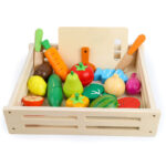 Woods™ | Houten groente en fruit kistje Multicolor | Educatief Speelgoed
