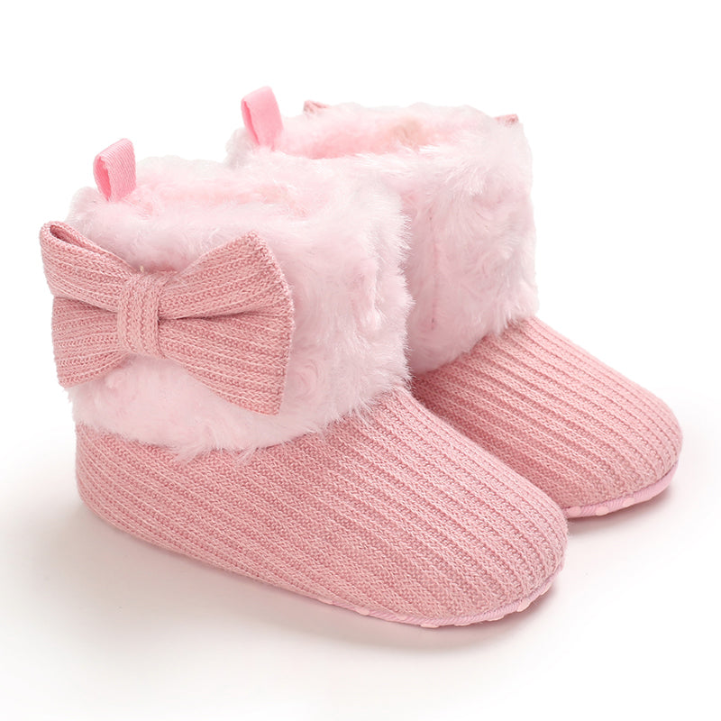 DeWZH56a0f22b57d74aba82fae62c3f1e2c8f9 Mini Fashion™ - Altijd Warme Voeten - Kinder Winterschoenen Roze - Strik / 18 (6-12 maanden) | Educatief Speelgoed - Afbeelding 1
