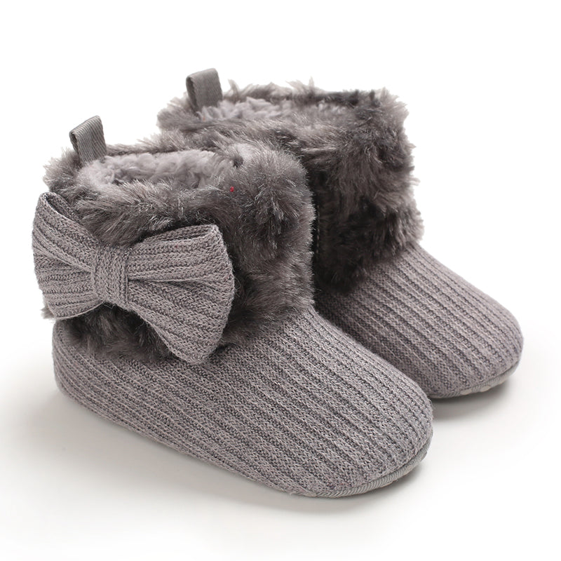 EW8CH1fdf73f116fa4aee9e0c5dfe6fa5b963h Mini Fashion™ - Altijd Warme Voeten - Kinder Winterschoenen Grijs - Strik / 16 (0-6 maanden) | Educatief Speelgoed - Afbeelding 1