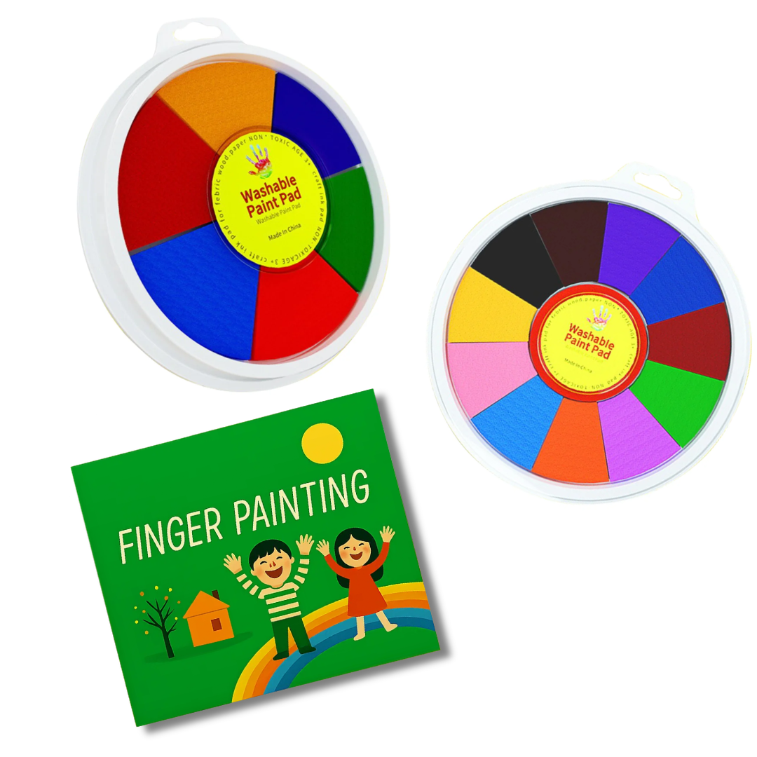 Educatief_5 Paint Wheel™ - Urenlang creatief zijn - Verfset Set van 2 (6+12 kleuren) + GRATIS Vingerverf Boek | Educatief Speelgoed - Afbeelding 1