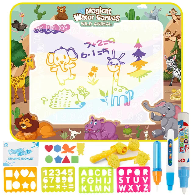 Educational-Toys-Magical-Children-s-Water-Canvas-Oversized-Drawing-Pad-Writing-Board-Graffiti-Children-s-Drawing.jpg_640x640_715aee91-fa54-4200-b9fd-159bf5237710 AquaMagic Mat™ - Creatieve Uitspattingen - Watermat Dieren (incl. extra accessoires) | Educatief Speelgoed - Afbeelding 1