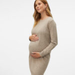 Jurk Vero Moda Gebreid Beige