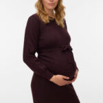 Jurk Mamalicious Gebreid Wijnrood