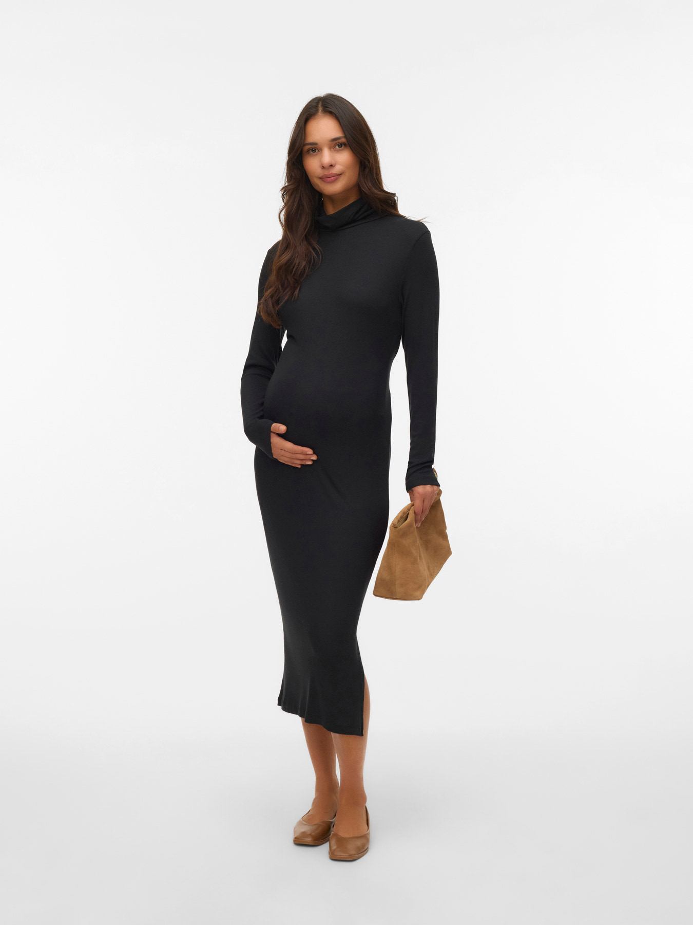 Midi Jurk Mamalicious Zwart Midi Jurk Mamalicious Zwart - Afbeelding 1