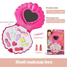 F_copy Make-Up Playset™ - Veilig&Stimuleer Creativiteit - Magische Make-up Schelp Make-up Doos | Educatief Speelgoed - Afbeelding 1