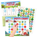 PottyChart– Speels&Motiverend– Potty Training Stickerkaart Boerderij | Educatief Speelgoed