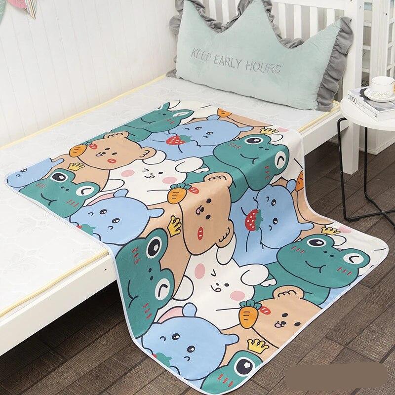 GWrjReusable-Cloth-Diaper-Baby-Changing-Pad-Mattress-Diaper-Newborn-Cotton-Washable-Waterproof-Travel-Mat-Cover-Sheet ComfyCub Baby Changingmat™ - Blijf droog in bed - Verschoonmat 70X120 / Bunnies | Educatief Speelgoed - Afbeelding 1