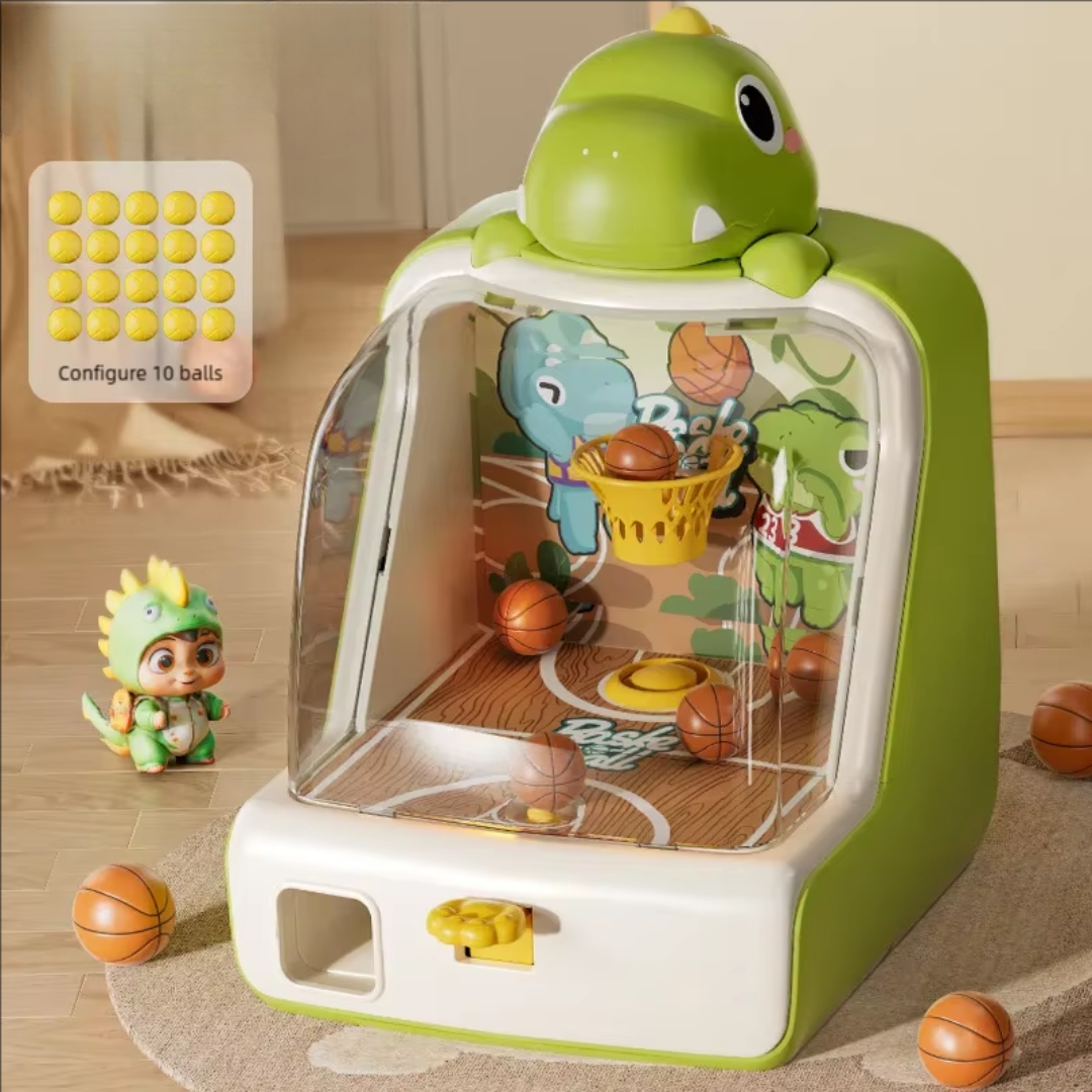 GreenDino BounceShot– Snel en leuk – Basketbalreflexspel Groene Dinosaurus / Nee | Educatief Speelgoed - Afbeelding 1