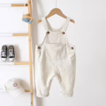 TinyTrend– Comfortabel en stijlvol – Ribstof Tuinbroek Beige / 90 (19–24 maanden / 90–95 cm) | Educatief Speelgoed