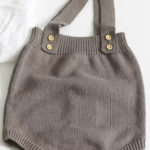 Mini Fashion™ - Schattige Gebreide Babyromper Khaki romper / 60 (0-6 maanden) | Educatief Speelgoed