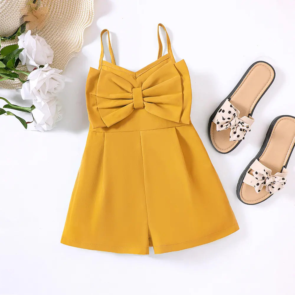 H5cc16c4e66dd47dda3f2646d5363d7c9e Mini Fashion™ – Strik&Stijl– Kinder Jumpsuit 100 (3 jaar) / Geel | Educatief Speelgoed - Afbeelding 1