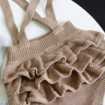 Mini Fashion™ - Schattige Gebreide Babyromper Khaki - roes / 90 (2 jaar) | Educatief Speelgoed