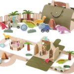 Woods™ - Prehistorisch Plezier - Houten Dino Park Set | Educatief Speelgoed