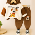 Mini Fashion™ - Trendy&Comfortabel - Hondjes Trainingspak Khaki / 110 (4 jaar) | Educatief Speelgoed