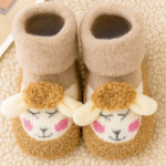 Mini Fashion™ - Warm&Zacht - Anti Slip Sokken Hert - Beige / 21 (9-12 maanden) | Educatief Speelgoed