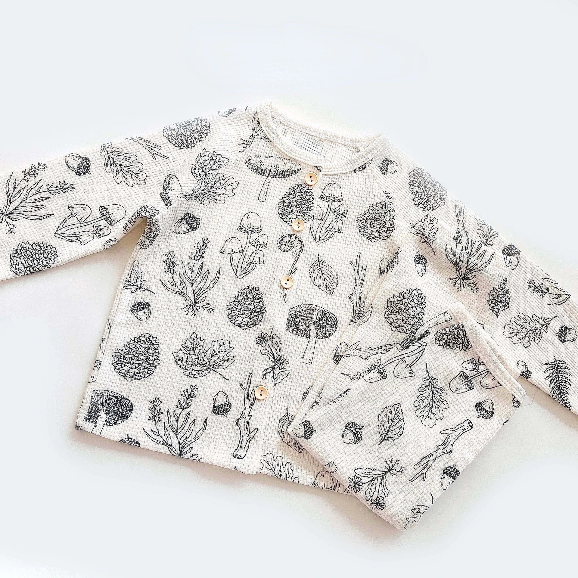 OX4xS1d017d7c2db34f87b63a3195a696ab8e9 Mini Fashion™ - Luchtig Katoen - Kinder Pyjama Wit - Herfst / 80 (1 jaar) | Educatief Speelgoed - Afbeelding 1